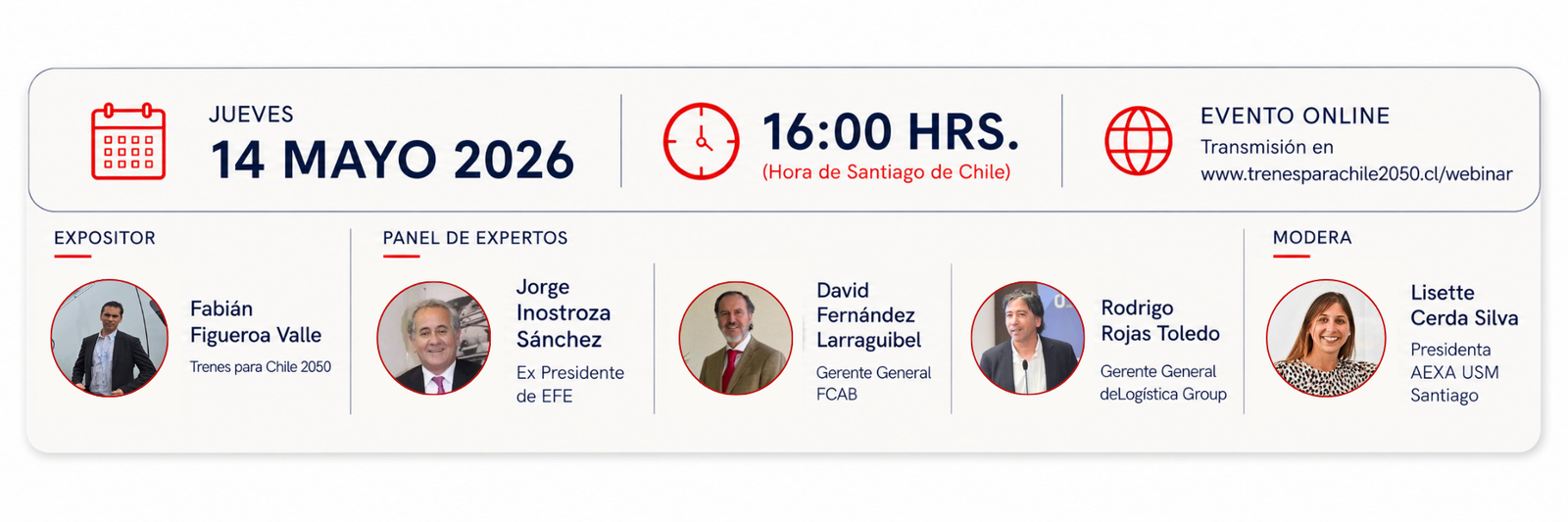 Panelistas: Fabián Figueroa Valle, Jorge Inostroza Sánchez, David Fernández Larraguibel, Rodrigo Rojas Toledo, Lisette Cerda Silva