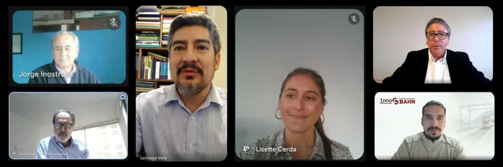 Panelistas del webinar Trenes para Chile 2050